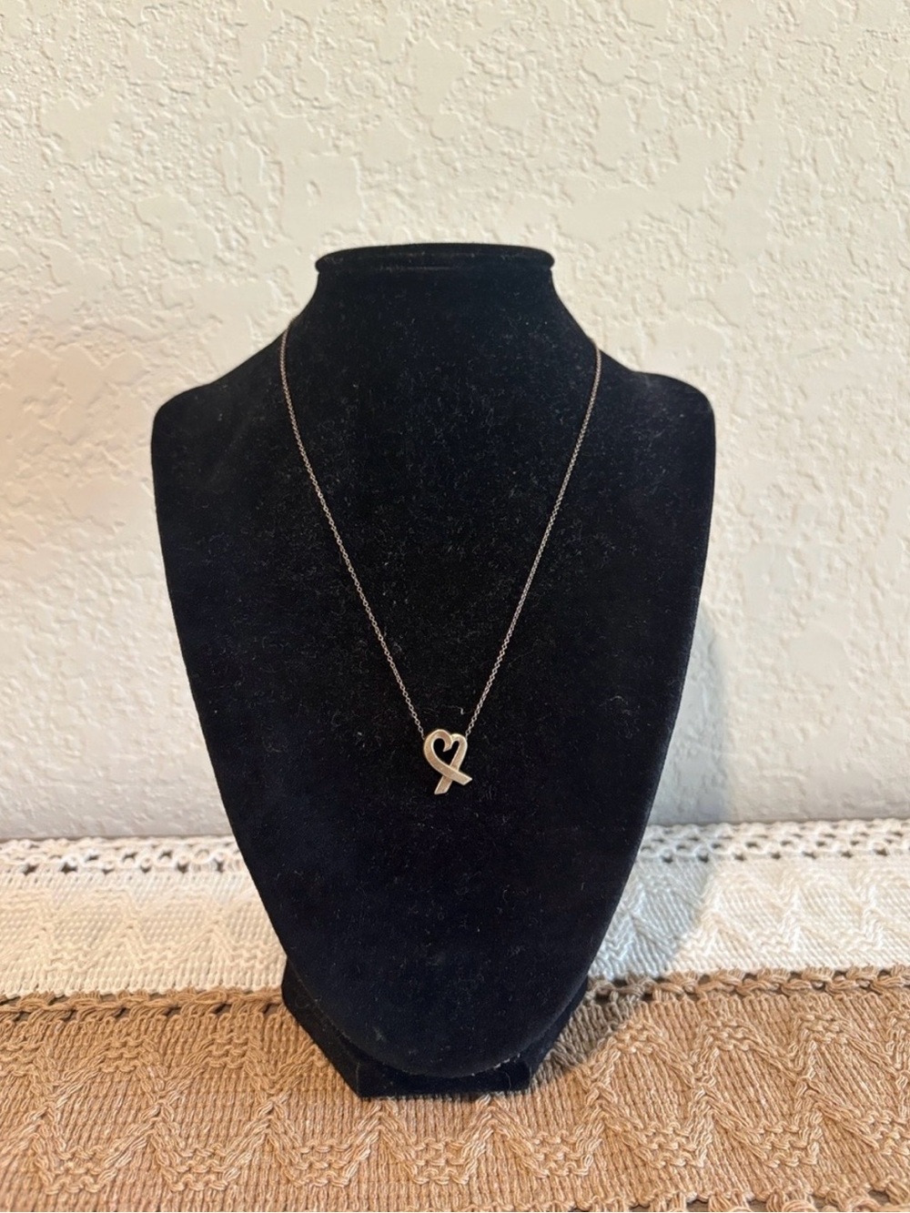 Tiffany & Co. 925 Silver Paloma Picasso Loving Heart Pendant
Necklace